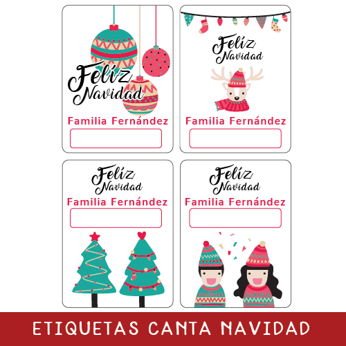 Etiquetas Navideñas de Papel Personalizadas ¡Les ponemos tu Nombre!